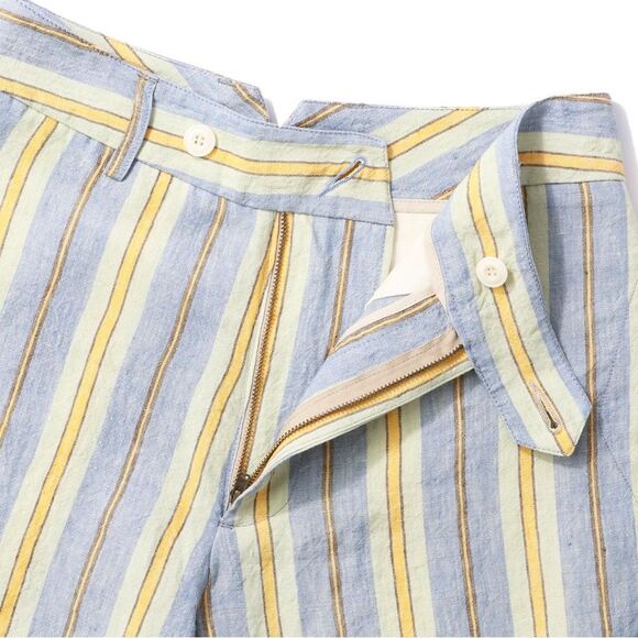 Nicholas Daley Linen Striped Trousers in Blue/Mustard, NWT, Size 34 - Picture 5 of 10